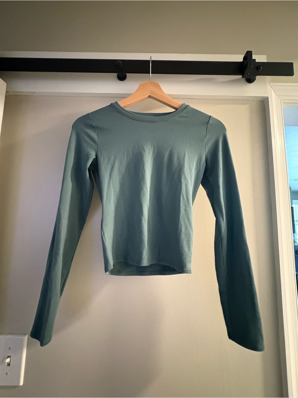 Hollister Sage Green Long Sleeve Crewneck Tee
